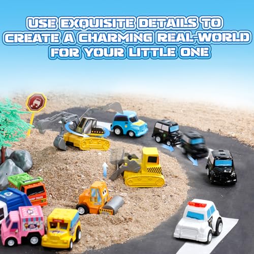 Fajiabao 18-Pack Mini Pull Back Cars for Toddlers, Party Favors, Classroom Prizes