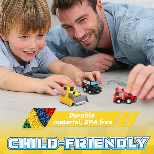 Fajiabao 18-Pack Mini Pull Back Cars for Toddlers, Party Favors, Classroom Prizes