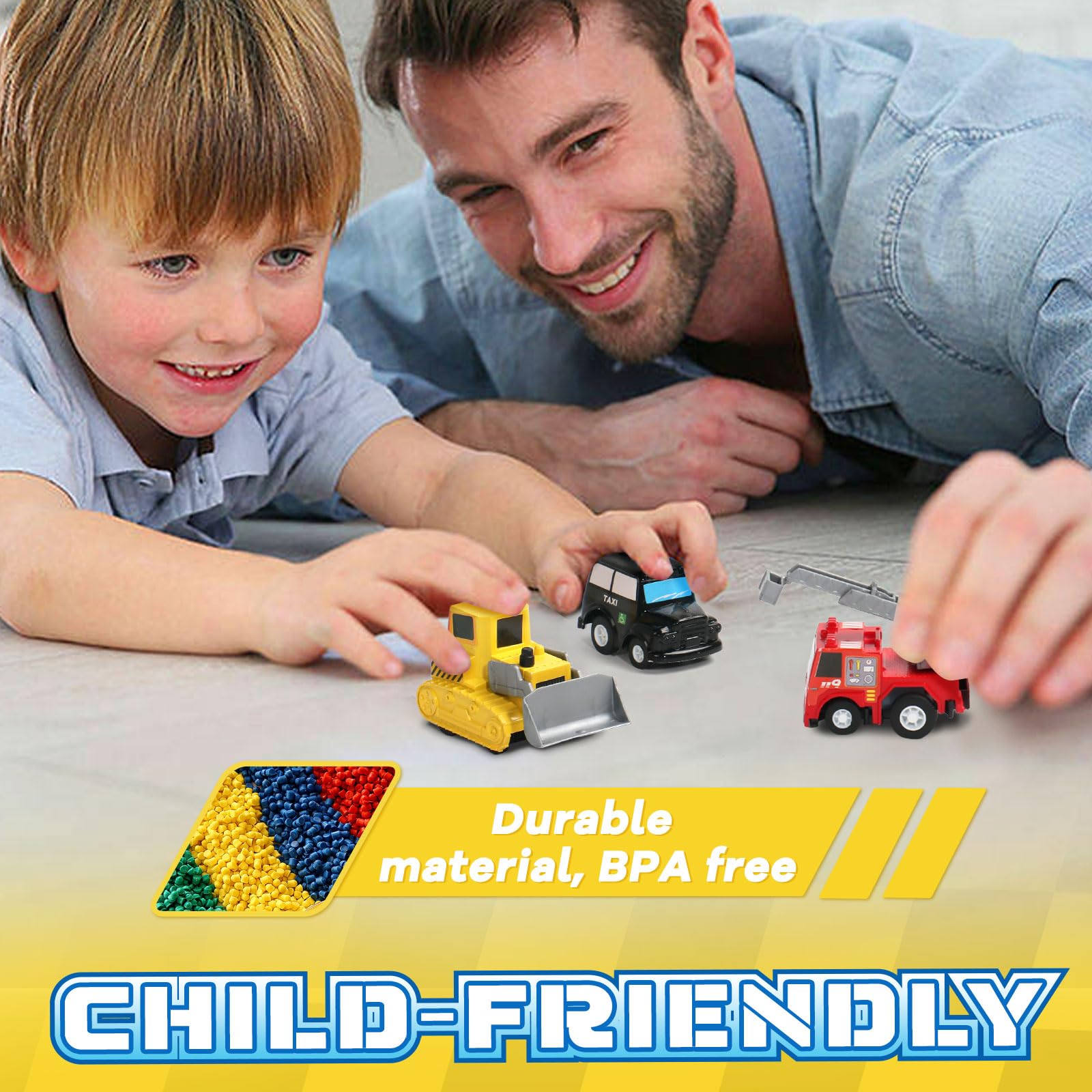Fajiabao 18-Pack Mini Pull Back Cars for Toddlers, Party Favors, Classroom Prizes