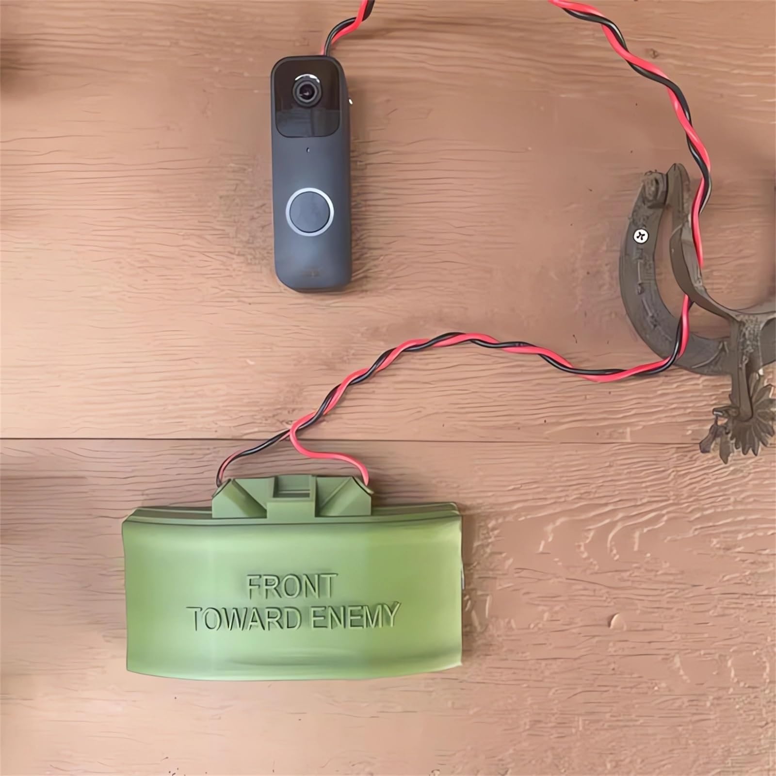 Fake Mine Doorbell Prank Prop - Funny No Soliciting Sign Cover for Home Decor (1 Set)