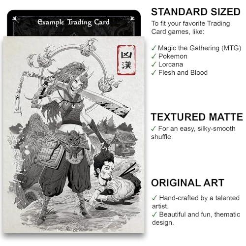 Fantasy North Ranko The Man-Slayer Card Sleeves – 100 Textured Matte Standard Sleeves for MTG, Pokemon, and More