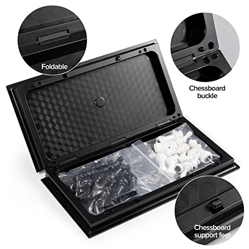 FanVince Magnetic Folding Chess Set – Travel Size 9.5 Inch Board with Pieces Storage