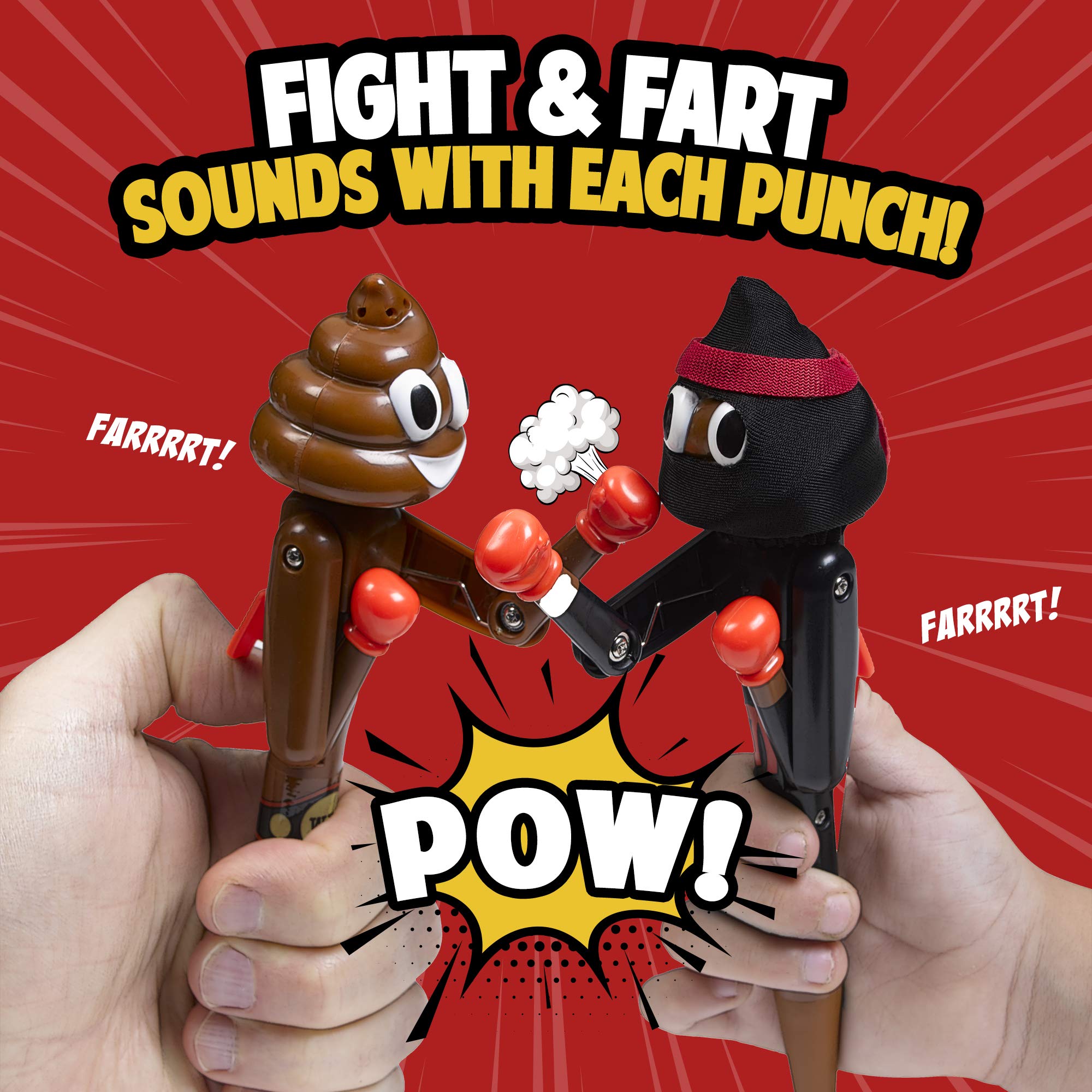 Farting Poop Pen with Punching Arms - Ninja Gag Gift for Kids Ages 4-12, Novelty Pen with Sounds