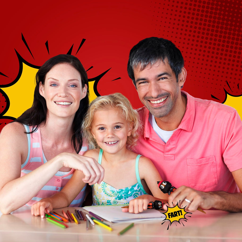 Farting Poop Pen with Punching Arms - Ninja Gag Gift for Kids Ages 4-12, Novelty Pen with Sounds