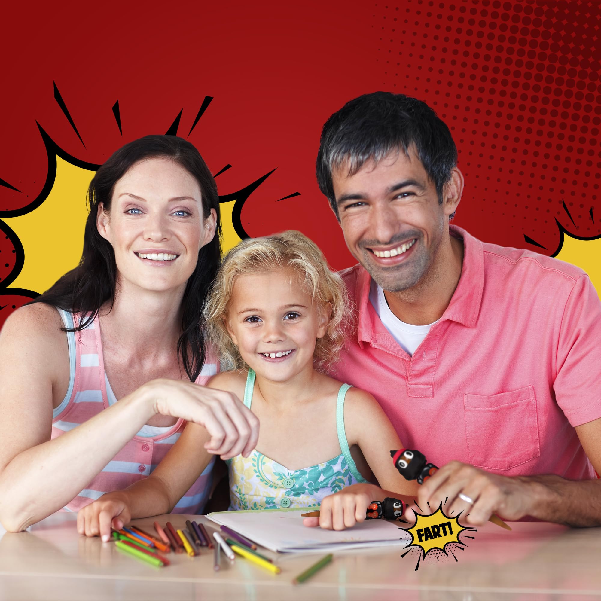 Farting Poop Pen with Punching Arms - Ninja Gag Gift for Kids Ages 4-12, Novelty Pen with Sounds