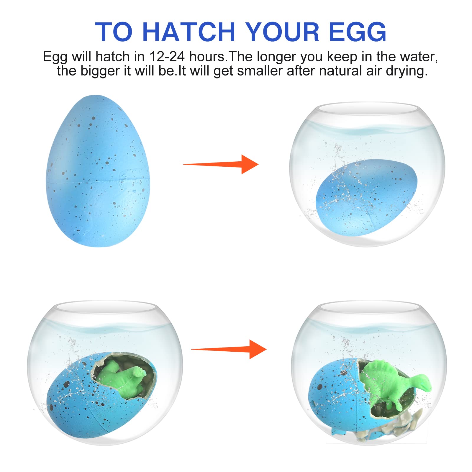 FASBET Dinosaur Hatching Eggs Party Favors – 24-Pack with Cards, Novelty Gifts for Kids