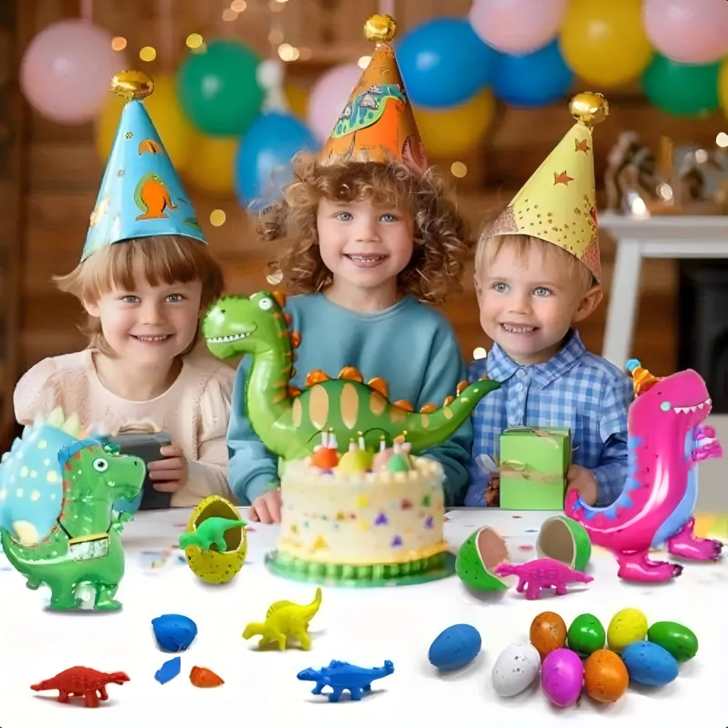 FASBET Dinosaur Hatching Eggs Party Favors – 24-Pack with Cards, Novelty Gifts for Kids