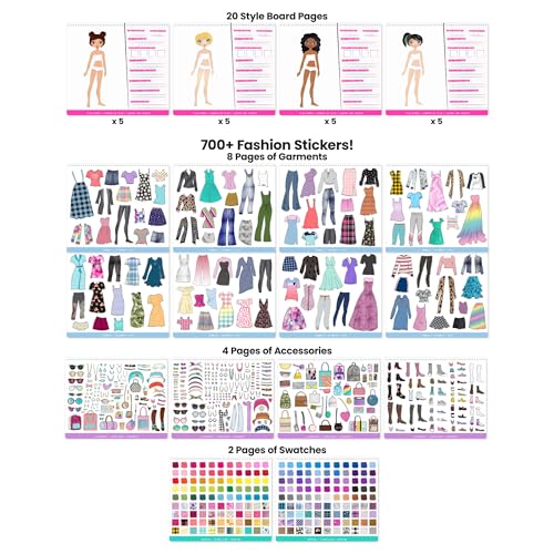 Fashion Angels Designer Kit for Girls – Fashion Sticker Book with 700+ Stickers, Ages 6+