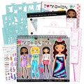 Fashion Angels Fashion Design Sketch Portfolio – 40 Sheets, Stencils & Stickers for Kids Ages 6+