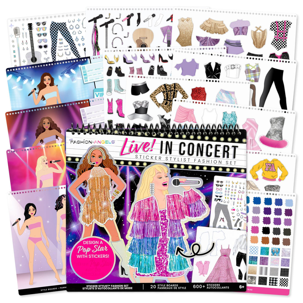 Fashion Angels Live! in Concert Sticker Stylist Set – 600+ Stickers for Creative Pop Star Outfits