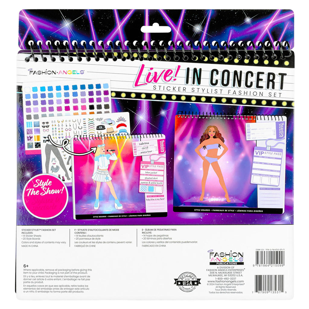Fashion Angels Live! in Concert Sticker Stylist Set – 600+ Stickers for Creative Pop Star Outfits