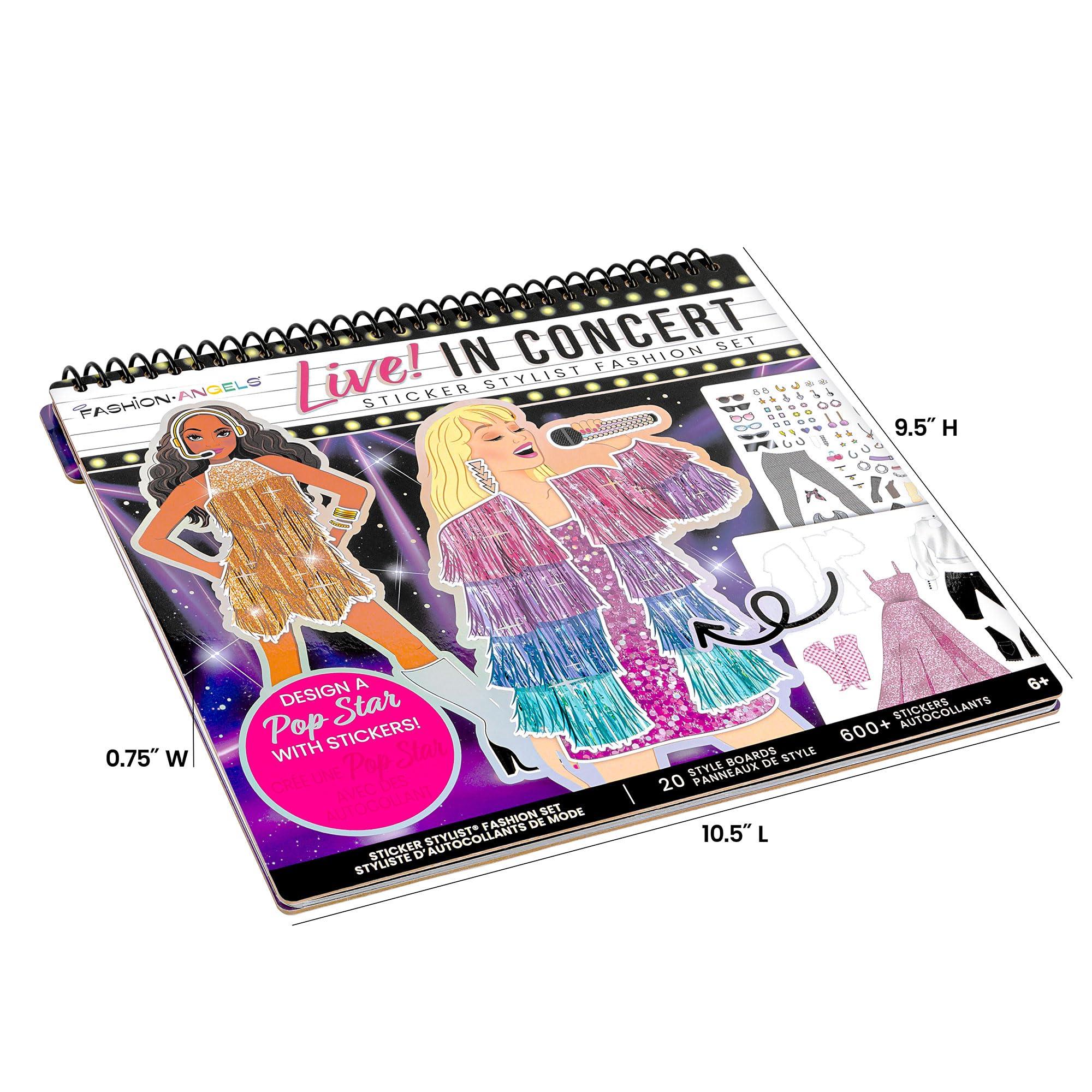 Fashion Angels Live! in Concert Sticker Stylist Set – 600+ Stickers for Creative Pop Star Outfits