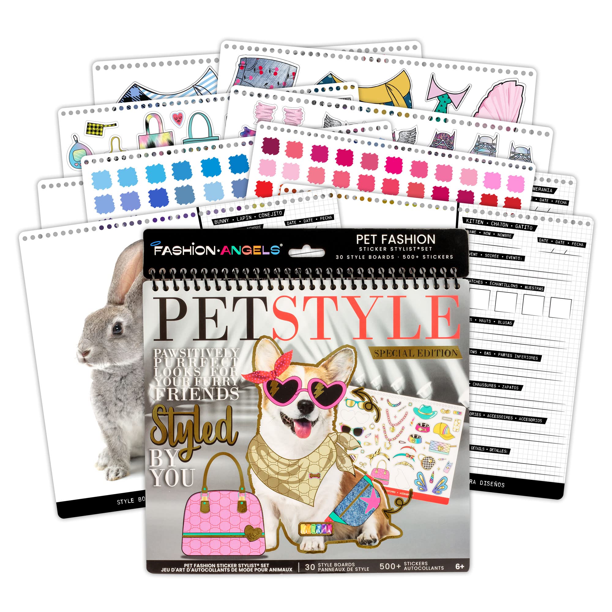 Fashion Angels Pet Fashion Sticker Stylist - 30 Style Boards & 13 Sticker Sheets for Kids Ages 6+
