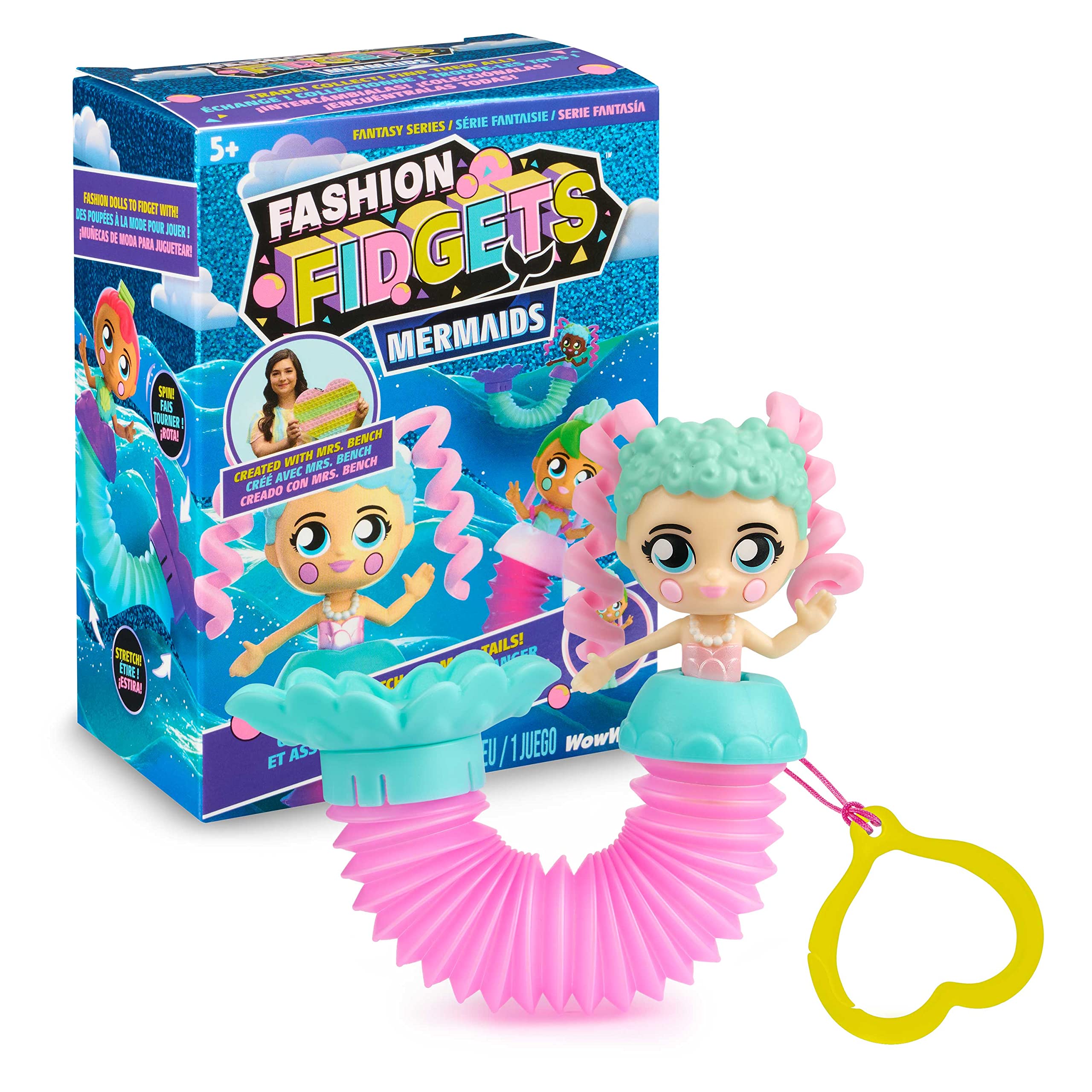 Fashion Fidgets Mermaids Fantasy Series Fidget Doll with Pop Tube Tail – Created by Mrs. Bench