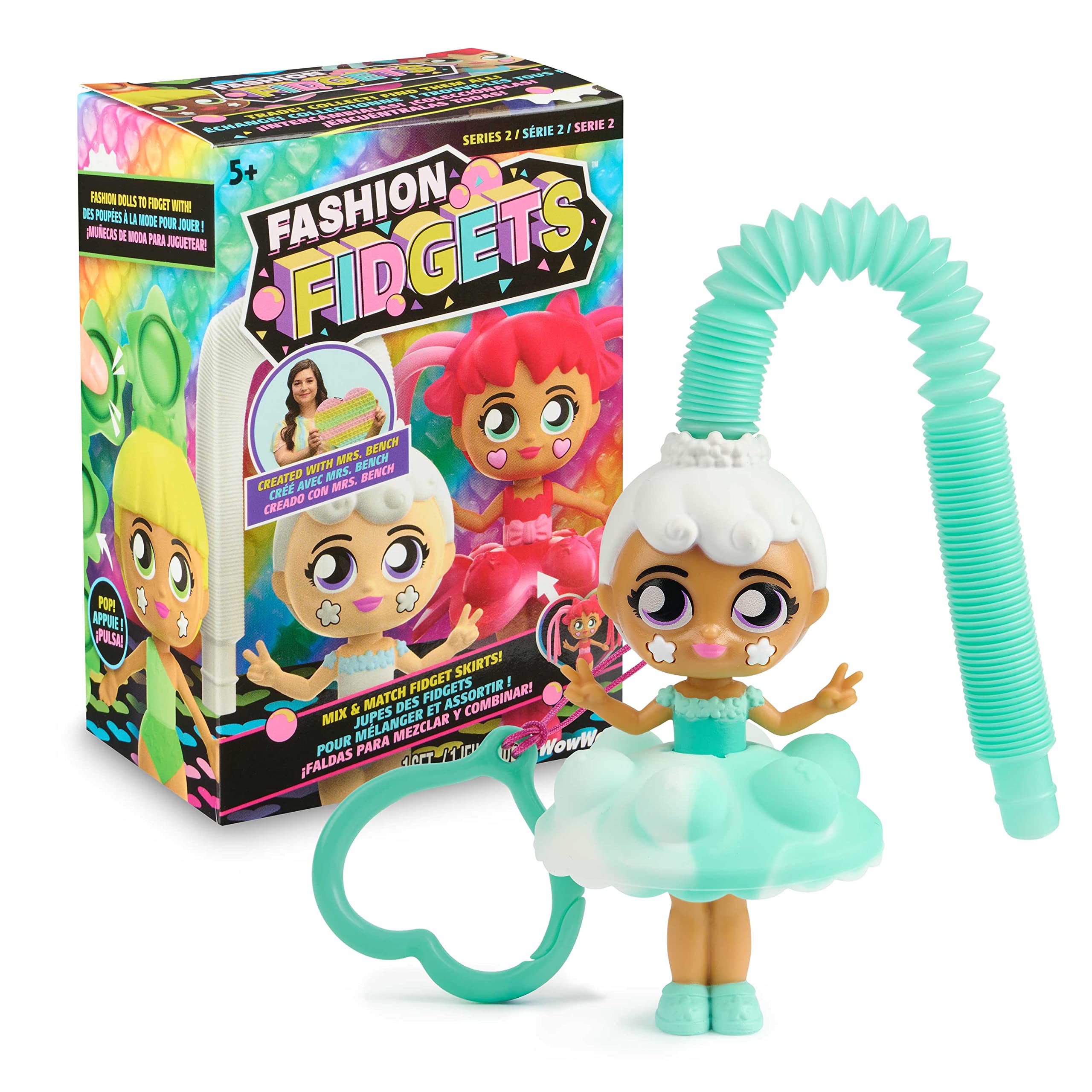 Fashion Fidgets Series 2 Doll – Sensory Toy with 10+ Fidget Features, Collectible Doll for Kids Age 5+