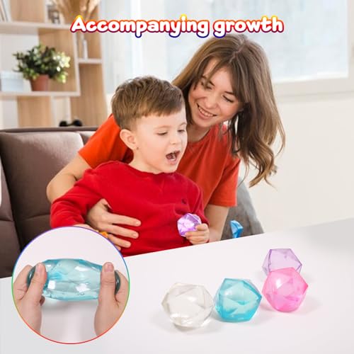 FauKait 4 Pack Mini Squishy Stress Balls - 1.8 Inch Polyhedron Diamond Slow Rise Fidget Toy