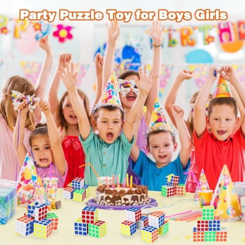 FAWWESA 12-Pack Mini Magic Cubes – 2.1-Inch Puzzle Party Favors for Kids, Classroom Rewards, and Stocking Stuffers