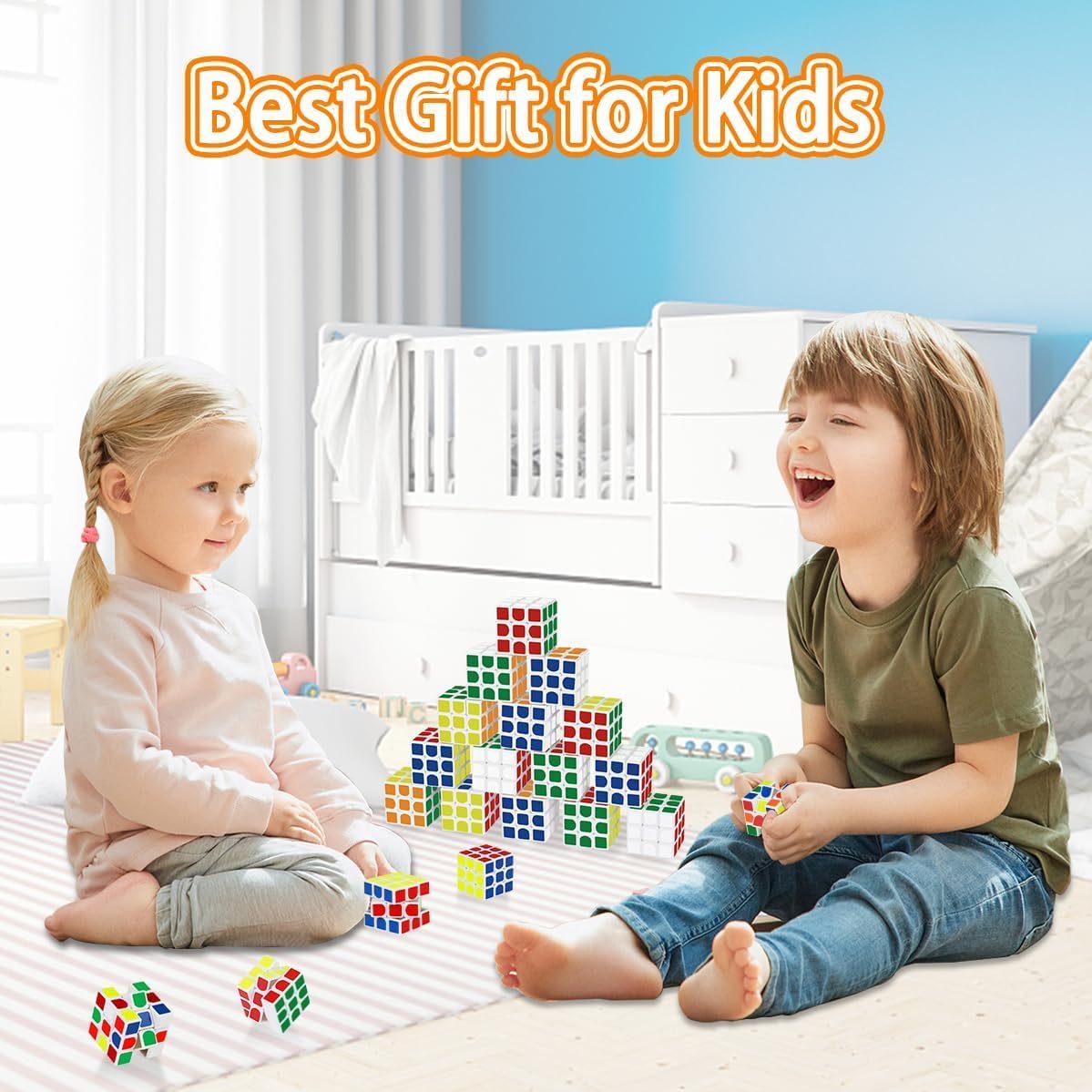 FAWWESA 12-Pack Mini Magic Cubes – 2.1-Inch Puzzle Party Favors for Kids, Classroom Rewards, and Stocking Stuffers