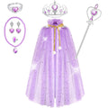 Fedio 7-Piece Princess Cape Set with Tiara, Wand, and Jewelry - Purple