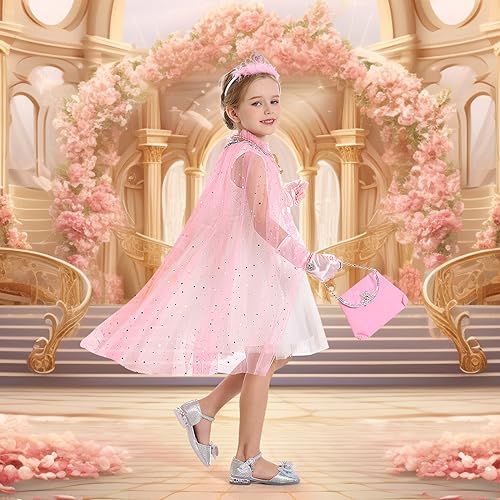 Fedio Princess Cape Set - 12 Pc Dress Up Costume for Girls Ages 3-8
