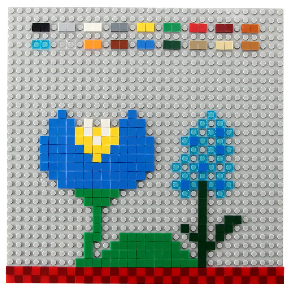 Feleph 1000-Piece 1×1 Square Tiles Set – 18 Colors, ABS Plastic, Compatible with Major Brands for Mosaics and Pixel Art