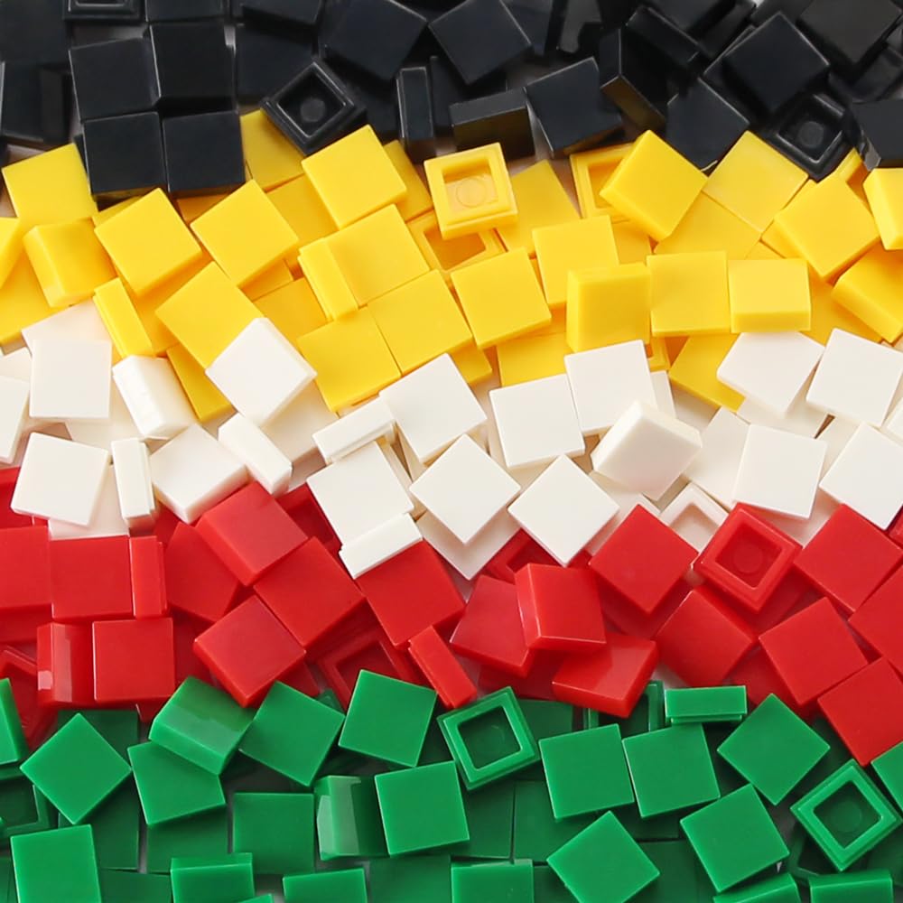 Feleph 1000-Piece 1×1 Square Tiles Set – 18 Colors, ABS Plastic, Compatible with Major Brands for Mosaics and Pixel Art