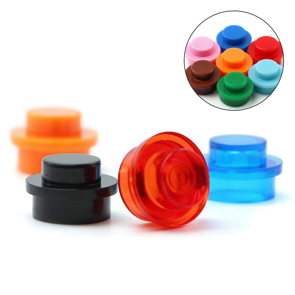 Feleph 1000-Piece Multicolored 1x1 Round Plates Building Blocks for Pixel Art and MOC Projects