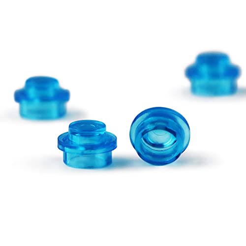 Feleph 1000Pcs 1x1 Round Plates Transparent Blue Building Blocks for MOC Pixel Art, Compatible with Major Brands