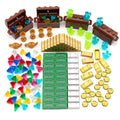 Feleph 174-Piece Pirate Treasure Chest Building Blocks Set, Gold Bars Coins Gems for Kids Ages 4+