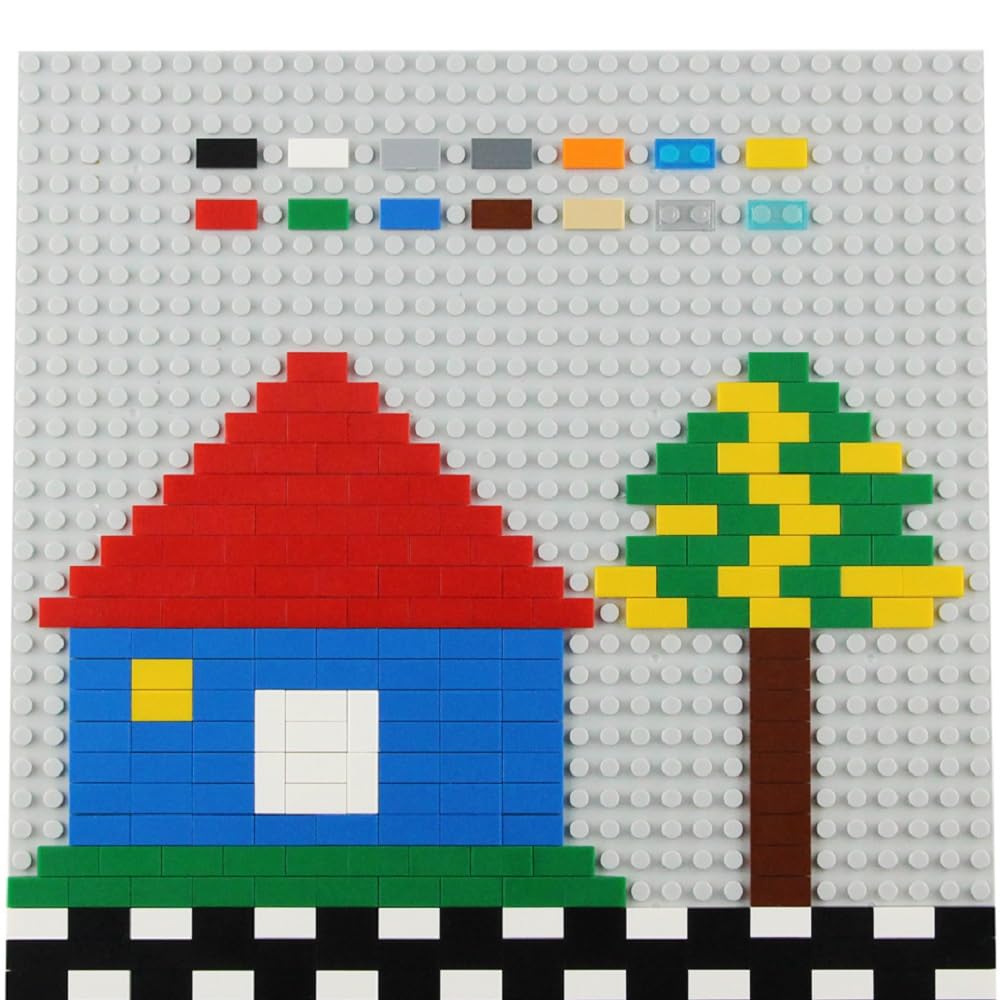 Feleph 700-Piece 1x2 Flat Tiles Building Blocks - Multicolored ABS Bricks for Smooth Surfaces