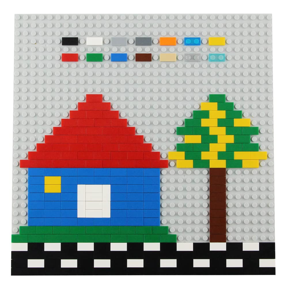 Feleph 700-Piece 1x2 Flat Tiles Building Blocks - Multicolored ABS Bricks for Smooth Surfaces