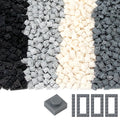 Feleph Basic 1000 Pieces 1x1 Plate Set – Black, White & Gray Pixel Art Building Blocks, Compatible with 3024