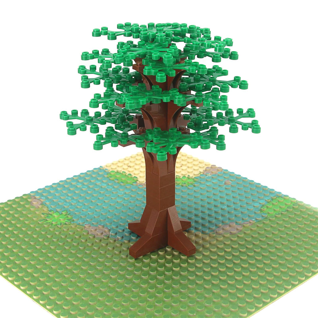 Feleph Large Trees Building Block Set - 2 Pack, 6.7 Inch Green Brick Compatible, Botanical Forest Accessory