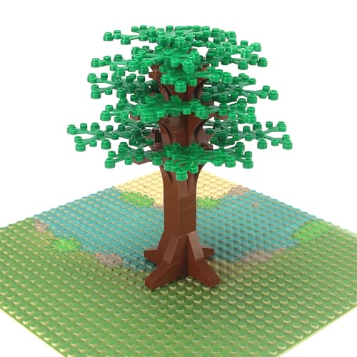 Feleph Large Trees Building Block Set - 2 Pack, 6.7 Inch Green Brick Compatible, Botanical Forest Accessory