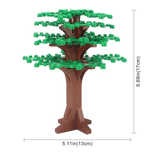 Feleph Large Trees Building Block Set - 2 Pack, 6.7 Inch Green Brick Compatible, Botanical Forest Accessory