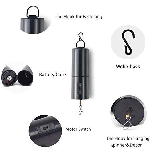 FENELY Wind Spinner Motor with Battery – Rotating Hanger for Kinetic Decor, Up to 4 lbs, ABS Plastic