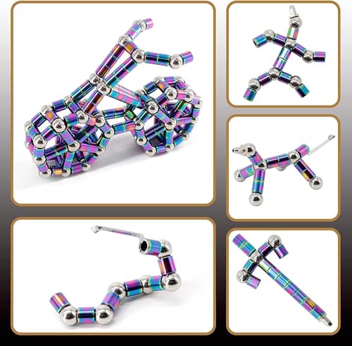 Ferbixo Magnetic Fidget Pen for Teens - Deformable Stress Relief Toy with 13 Rings & 12 Balls, Ages 8-15