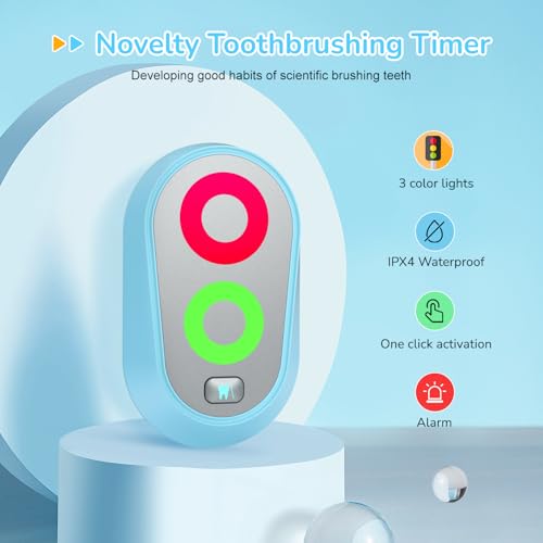 Ferriswheel Blue Toothbrush Timer for Kids – 2-3 Minute Traffic Light Timer, Magnetic Waterproof