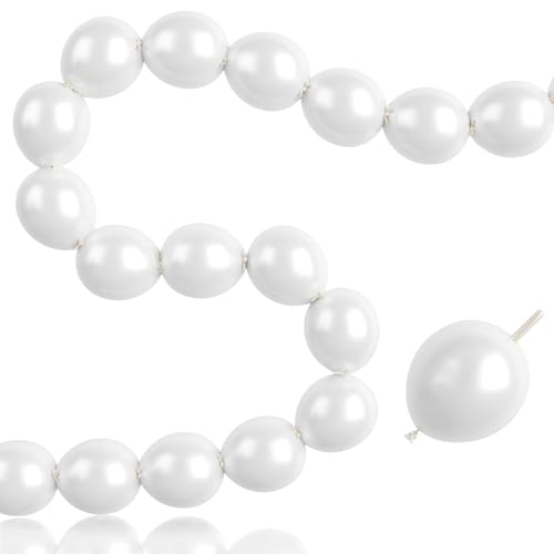 FEYG 100-Pack Pearl White Linking Balloons – 6 Inch Quick Connect Tails for Party Arch Decor