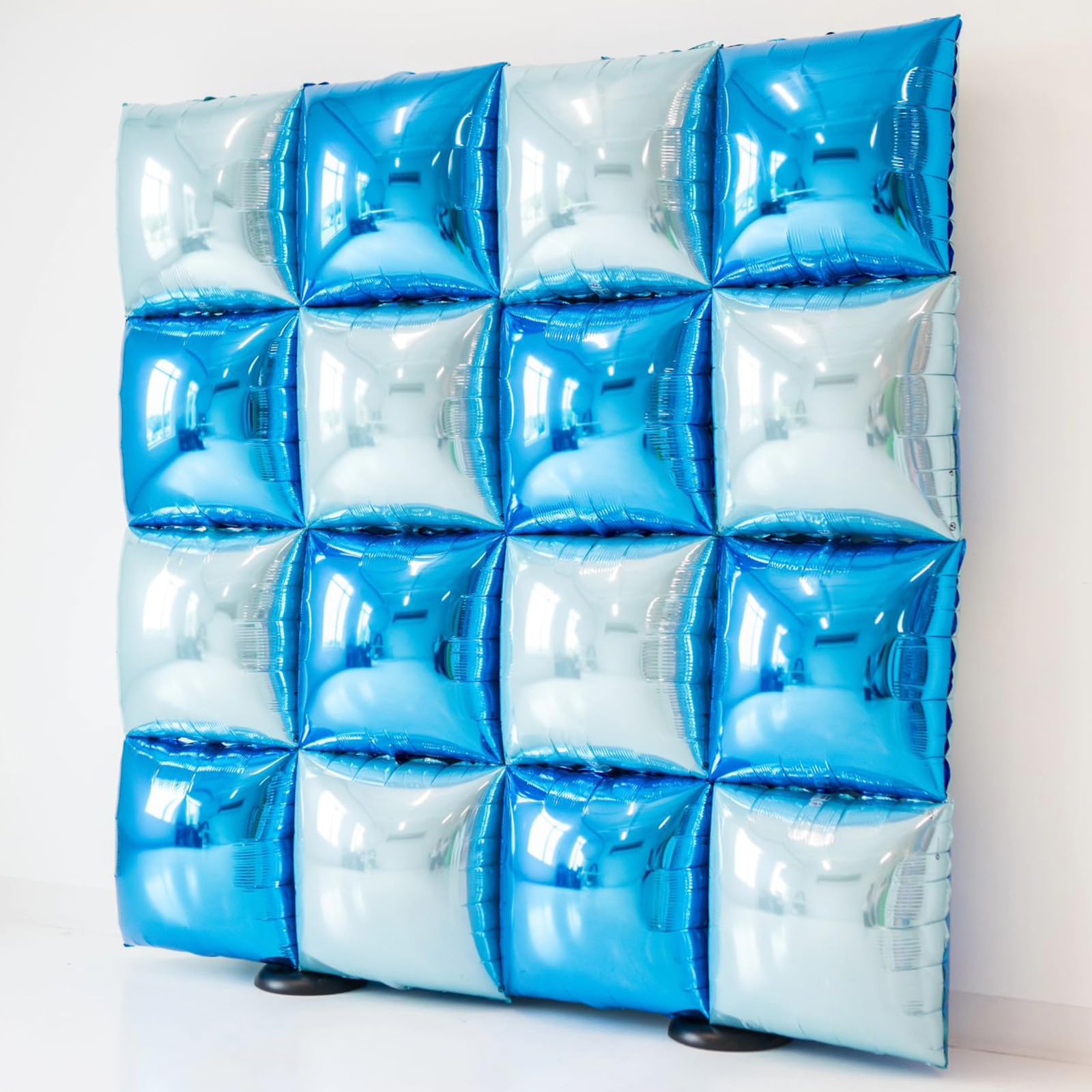 FEYG 25 Pack 19 Inch Navy Blue and Pearl Blue Double Sided Square Foil Balloons for Party Decor