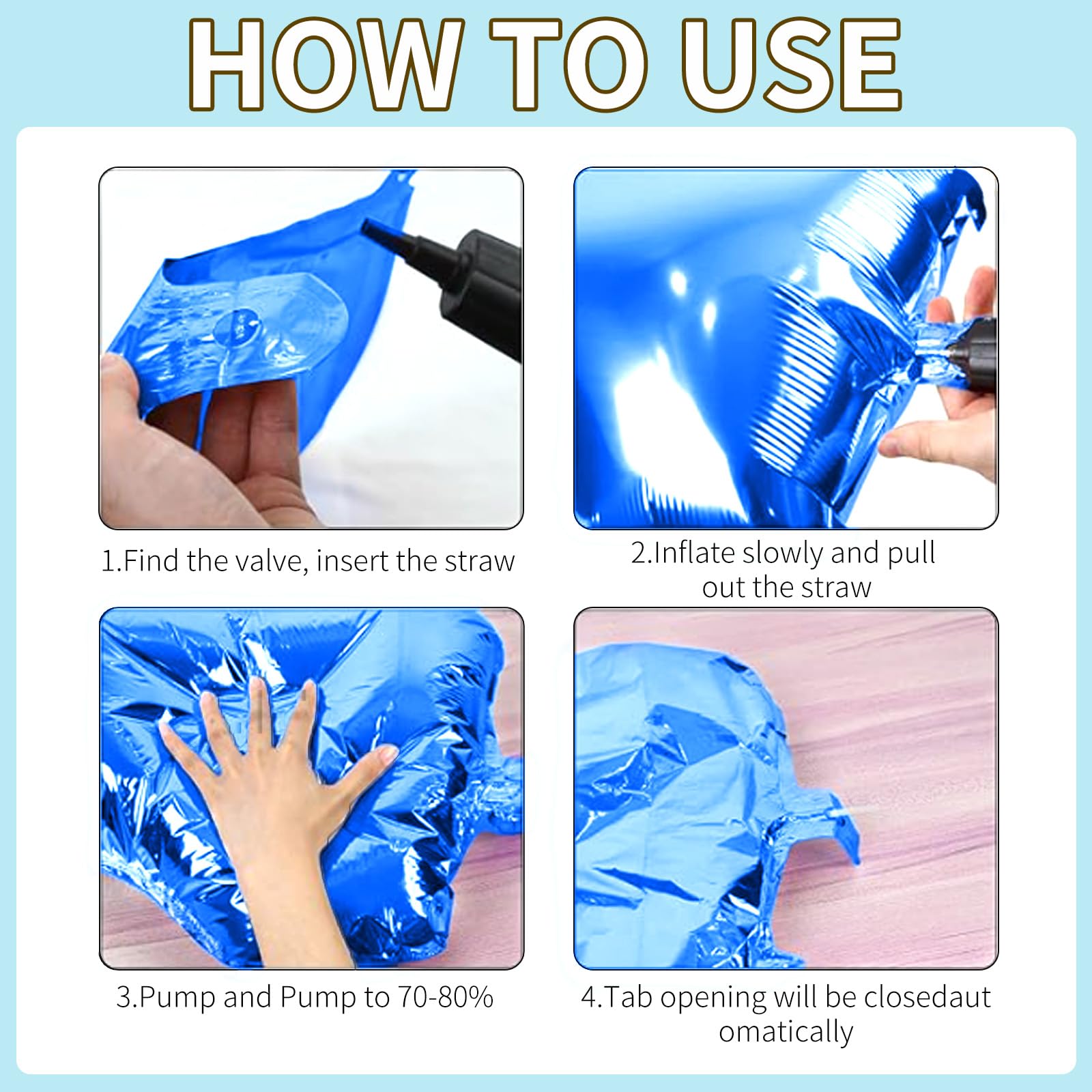 FEYG 25 Pack 19 Inch Navy Blue and Pearl Blue Double Sided Square Foil Balloons for Party Decor