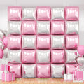 FEYG 25-Pack Pearl Pink and Silver Double-Sided Square Foil Balloons – 19 Inch Wall Arch Kit for Party Decor