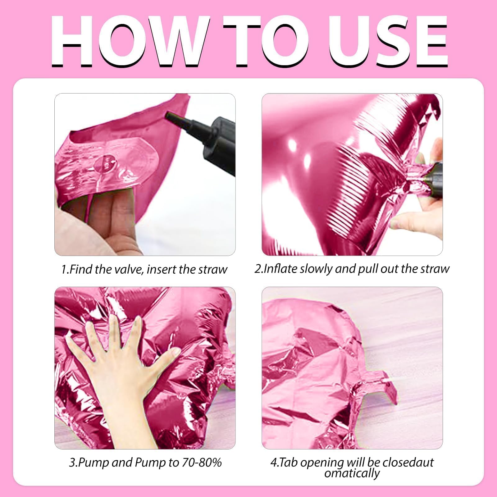 FEYG 25-Pack Pearl Pink and Silver Double-Sided Square Foil Balloons – 19 Inch Wall Arch Kit for Party Decor
