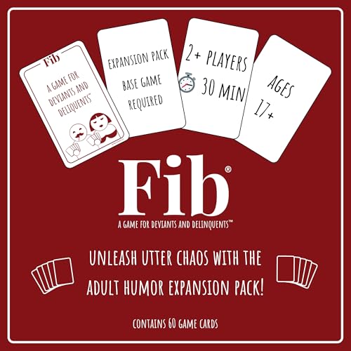 Fib: Adults Only Expansion – 60 NSFW Cards for the Award-Winning Bluffing Party Game
