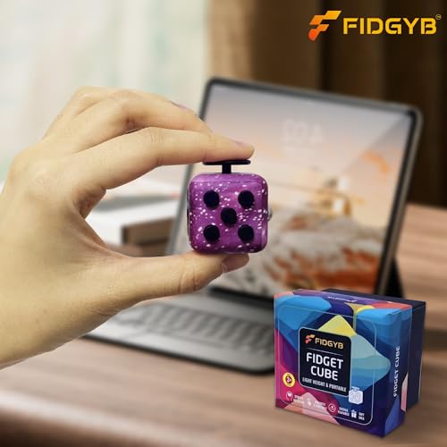 FIDGYB Cube Fidget Toy 2-Pack (Starry + LGB) – Quiet Sensory Stress Relief for Adults & Kids