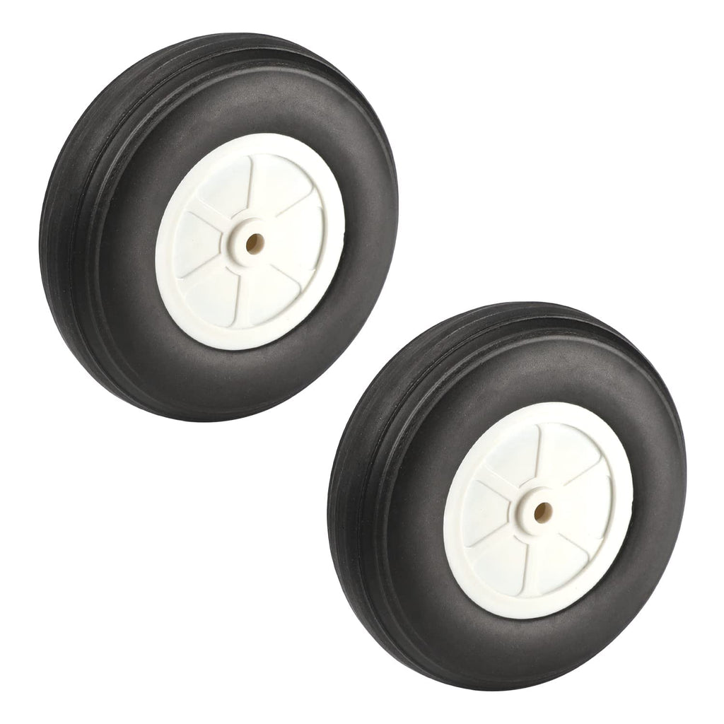 Fielect 4.5 Inch RC Model Airplane PU Sponge Tires with Plastic Hubs - 2 Pack