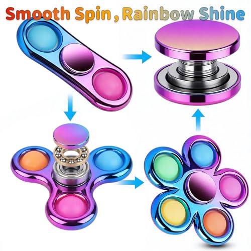 Figrol Fidget Spinner 3 Pack – Pop Fidget Toys for Stress Relief and Focus