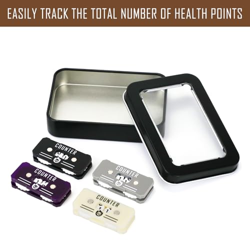 FIGURESLAB 4-Pack Twin Digit Life Counter for MTG with Metal Box – Acrylic Health Tracker for Card Games