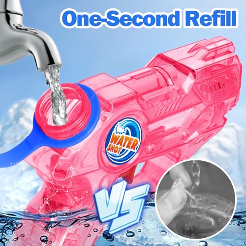 Fikamd 4-Pack Mini Water Guns for Kids – 6.8 oz Capacity, 20-23ft Range, Safe ABS Plastic
