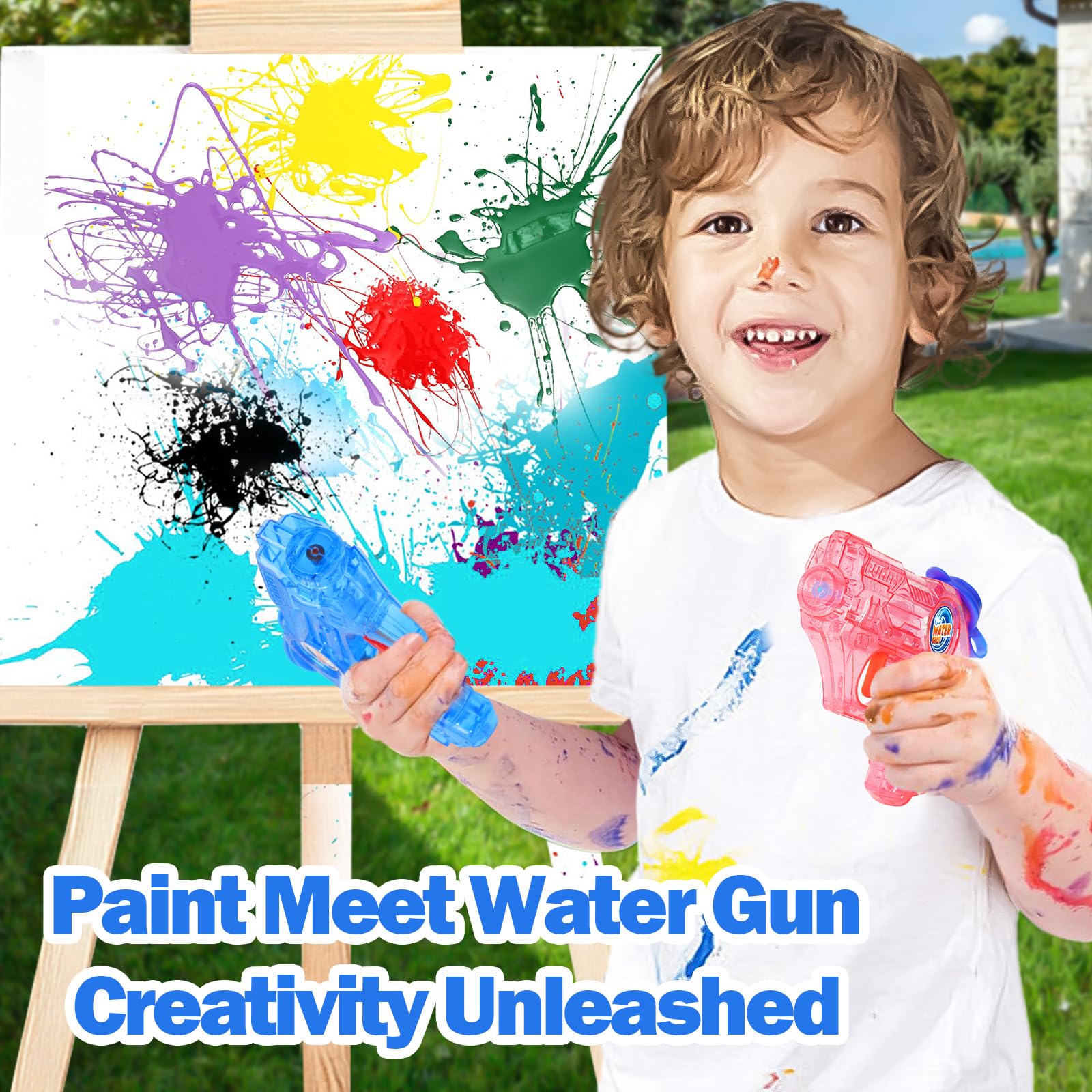 Fikamd 4-Pack Mini Water Guns for Kids – 6.8 oz Capacity, 20-23ft Range, Safe ABS Plastic